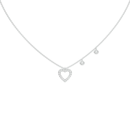 Mini Heart Diamond Pendant 18 KT / White Gold