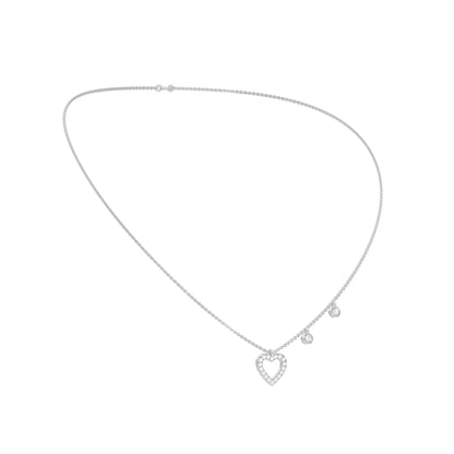 Mini Heart Diamond Pendant 18 KT / White Gold