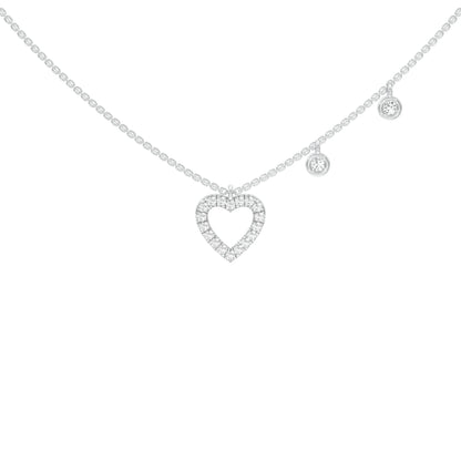 Mini Heart Diamond Pendant 18 KT / White Gold