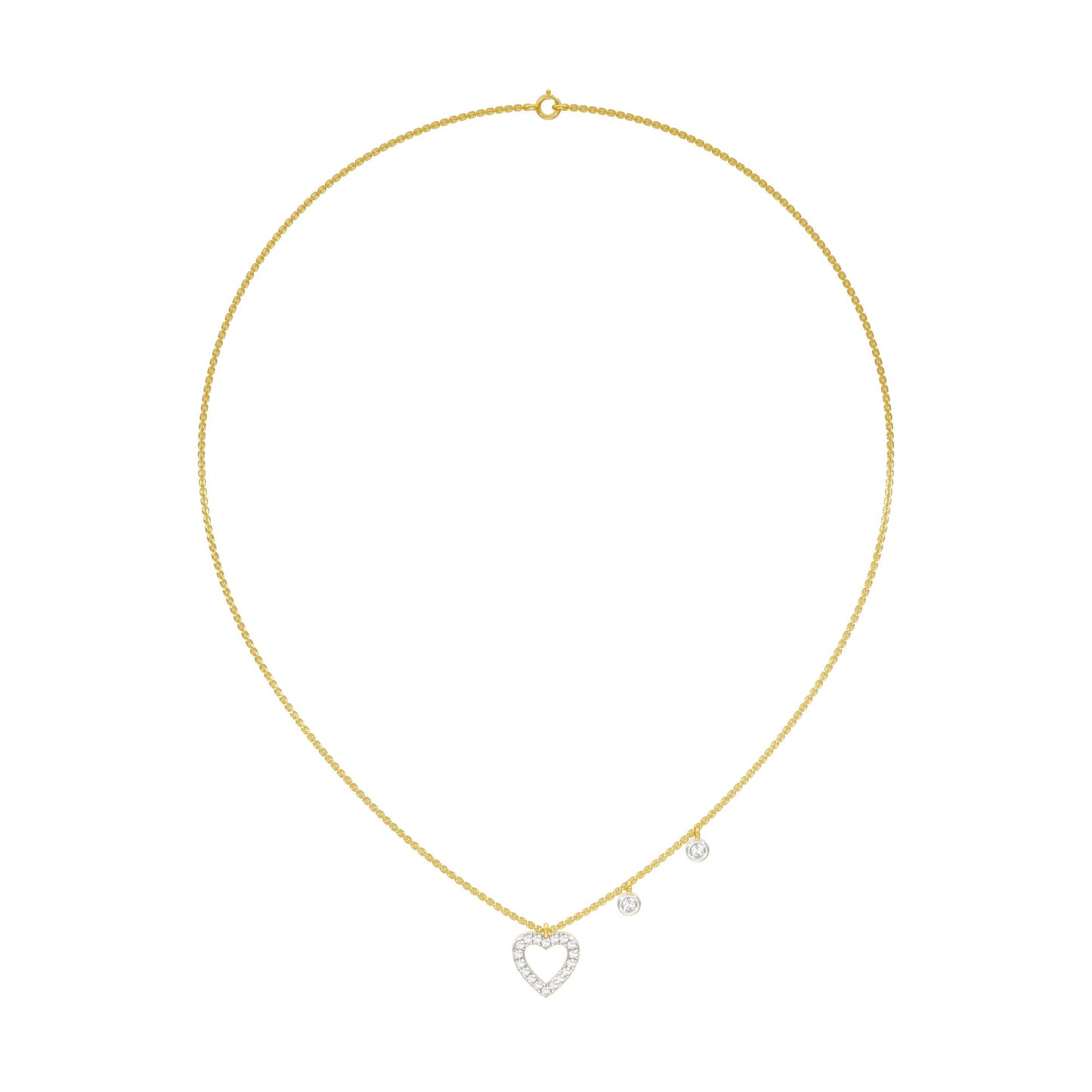 Mini Heart Diamond Pendant 18 KT / Yellow Gold