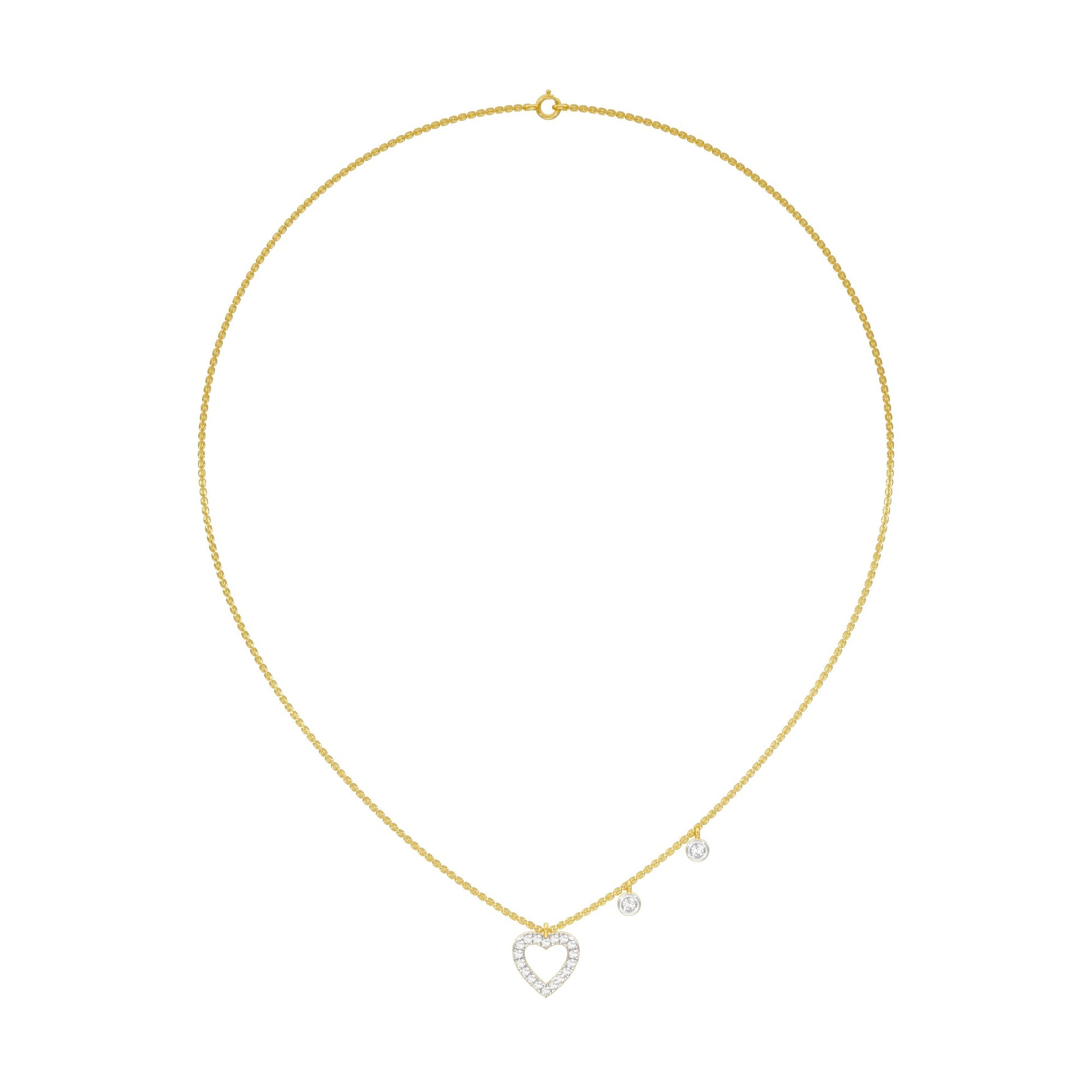 Mini Heart Diamond Pendant 18 KT / Yellow Gold