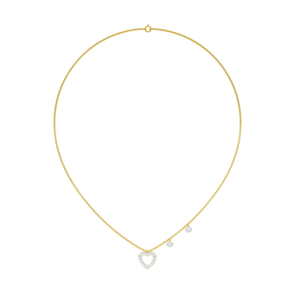 Mini Heart Diamond Pendant 18 KT / Yellow Gold