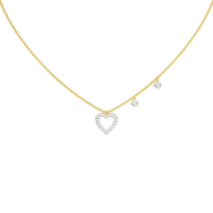 Mini Heart Diamond Pendant 18 KT / Yellow Gold