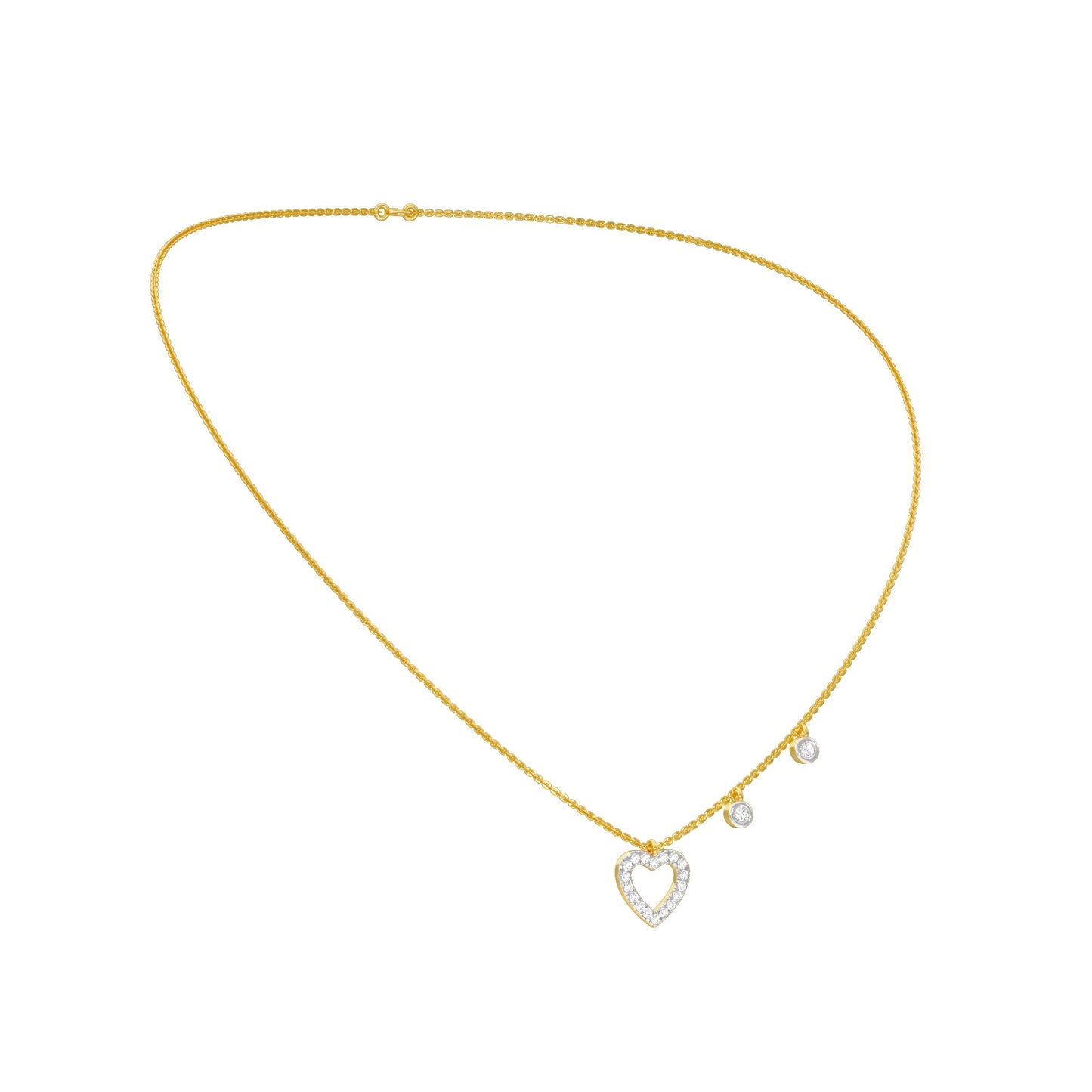 Mini Heart Diamond Pendant 18 KT / Yellow Gold