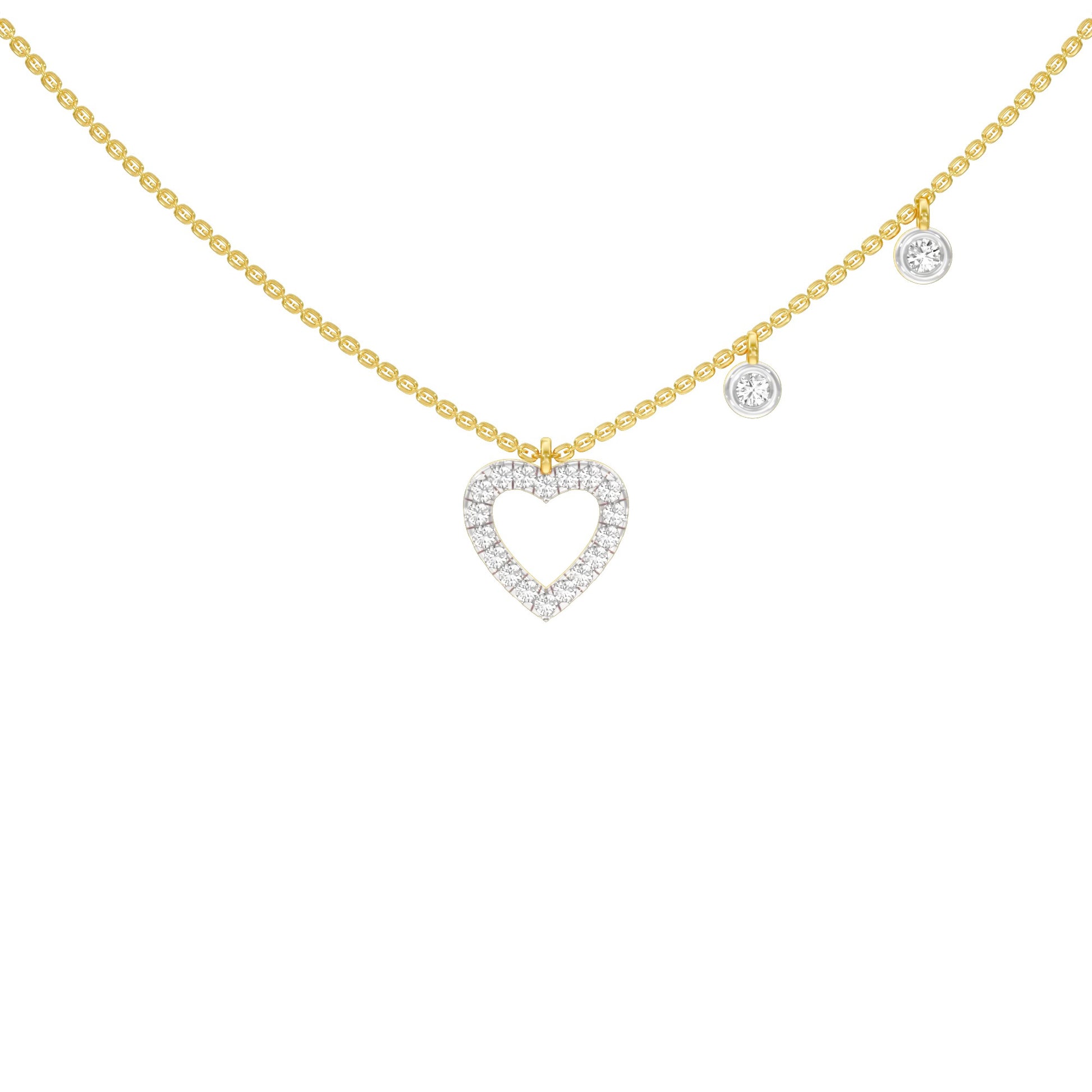 Mini Heart Diamond Pendant 18 KT / Yellow Gold