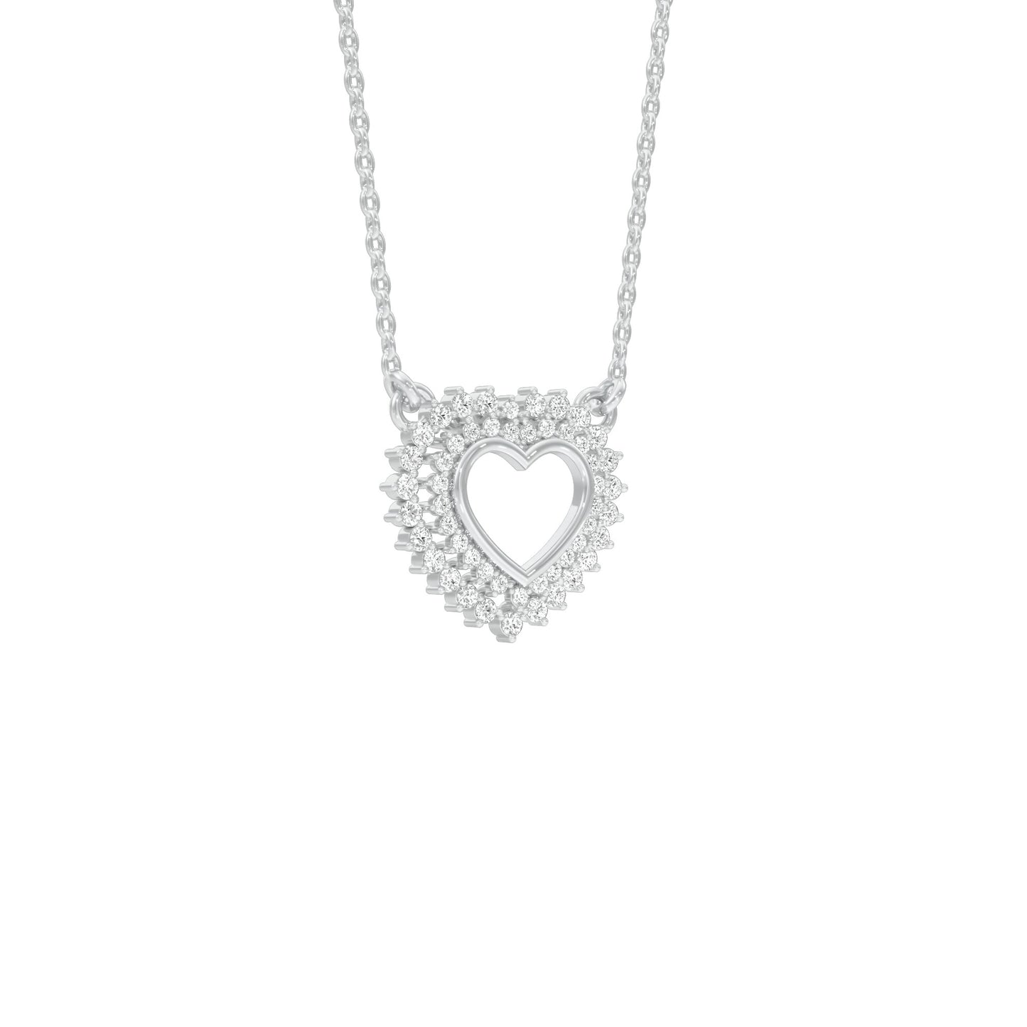 Heartline Diamond Pendant 18 KT / White Gold