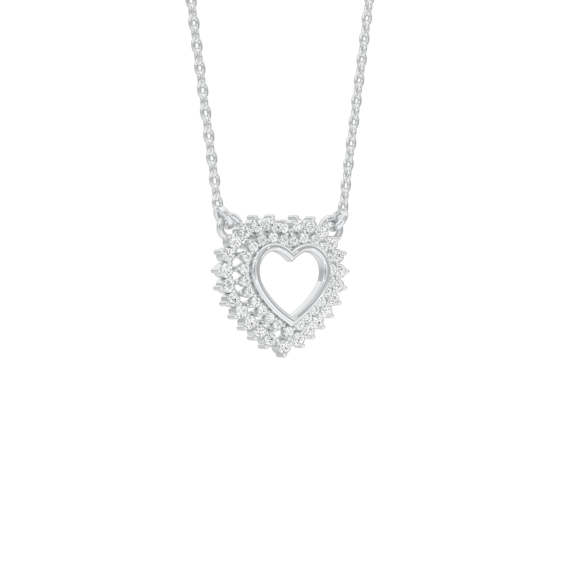 Heartline Diamond Pendant 18 KT / White Gold