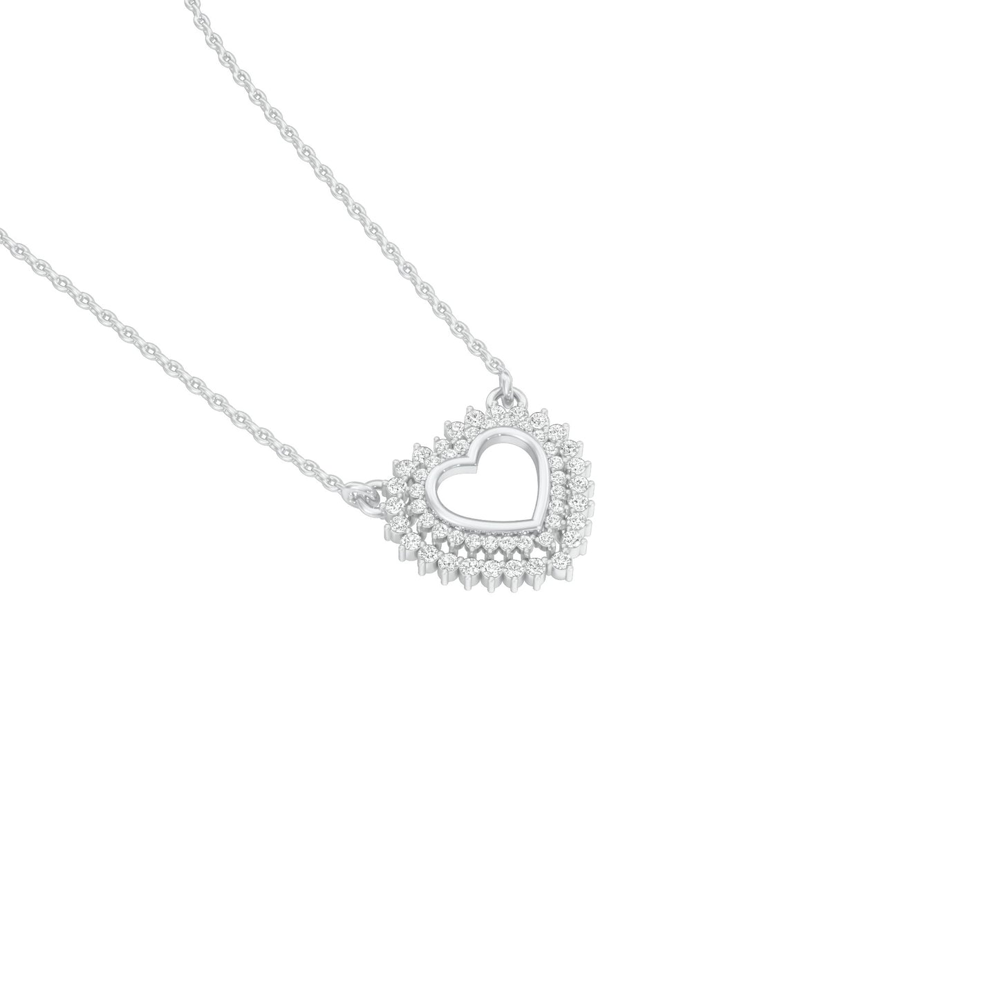 Heartline Diamond Pendant 18 KT / White Gold