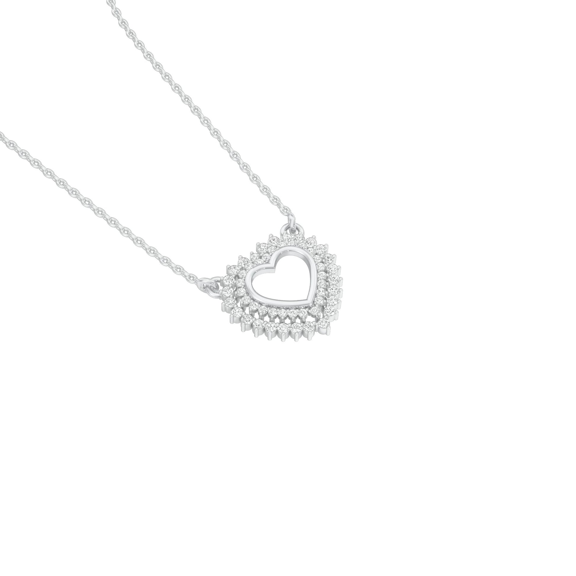 Heartline Diamond Pendant 18 KT / White Gold