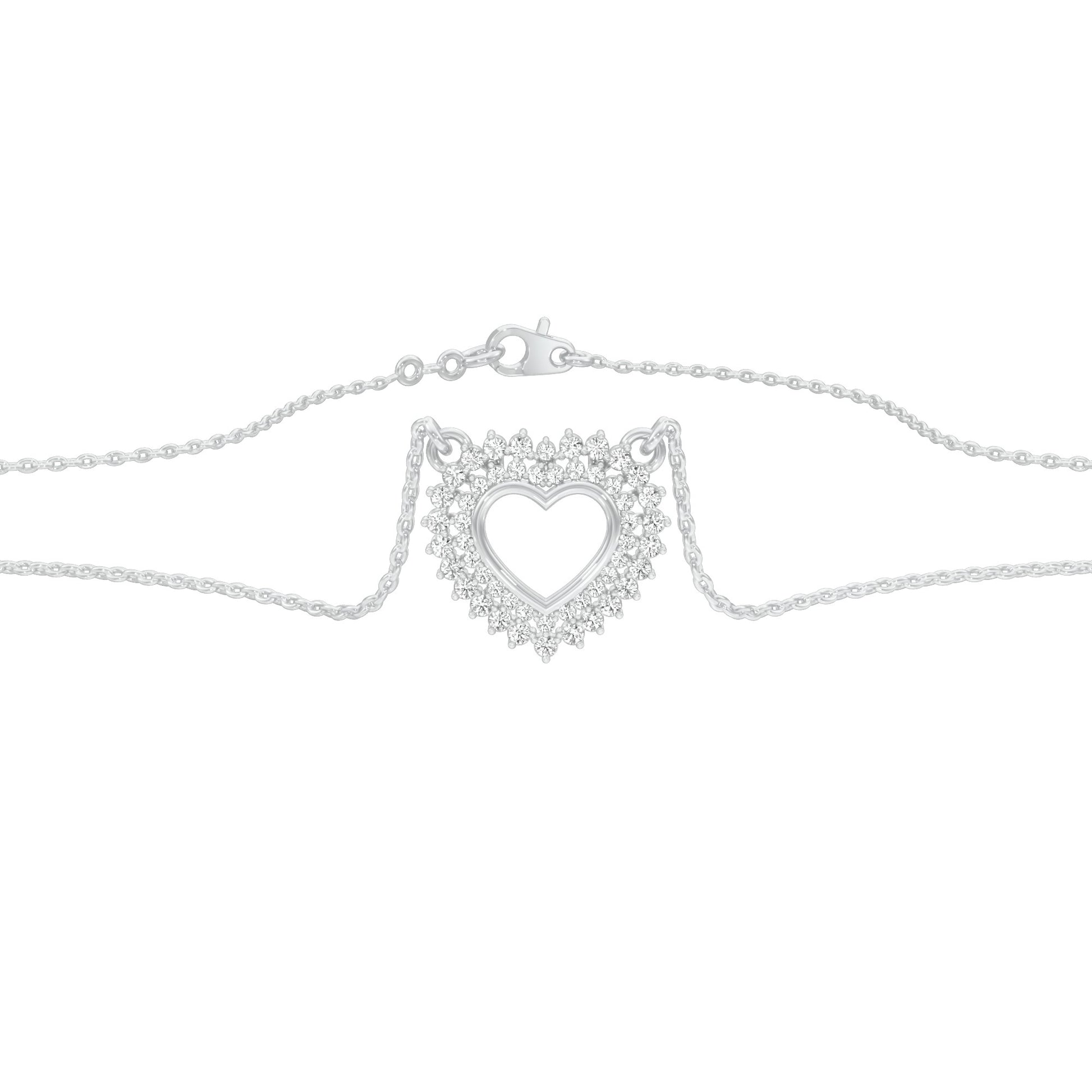 Heartline Diamond Pendant 18 KT / White Gold