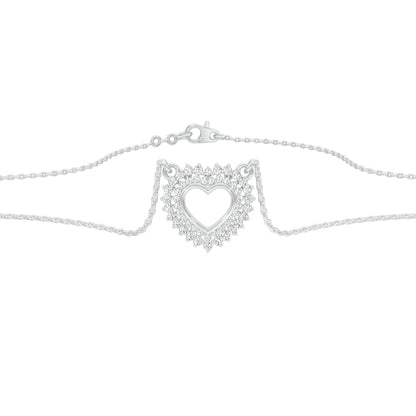 Heartline Diamond Pendant 18 KT / White Gold