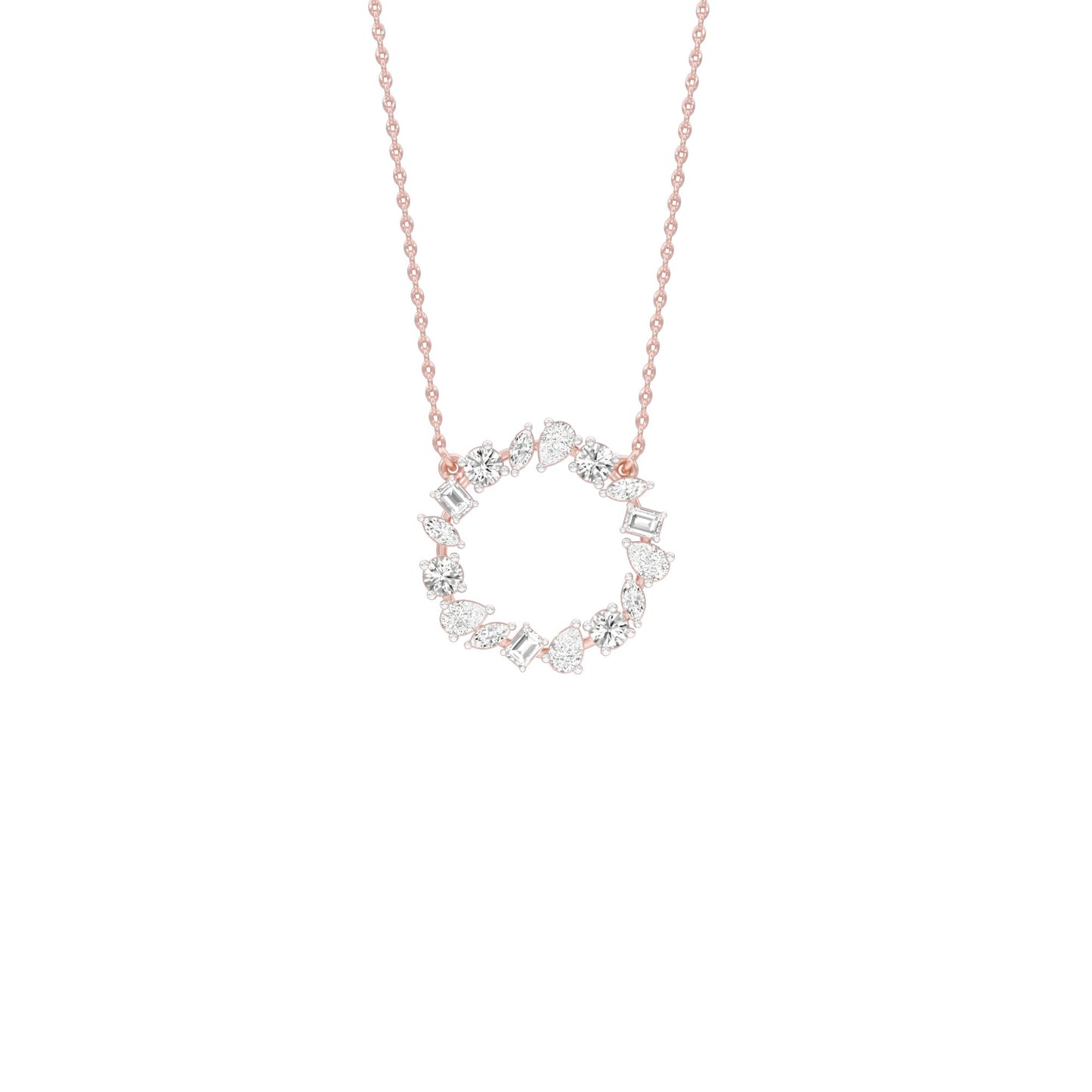 Fancy Wreath Diamond Pendant 18 KT / Rose Gold