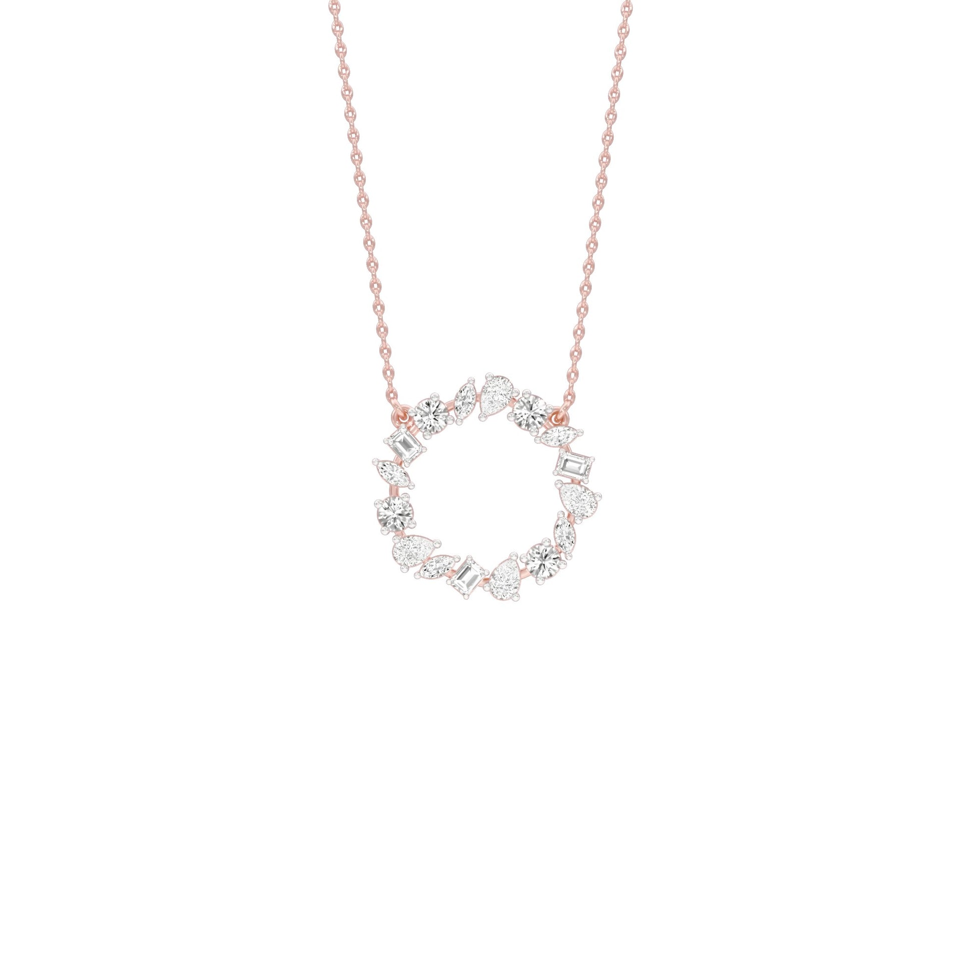 Fancy Wreath Diamond Pendant 18 KT / Rose Gold