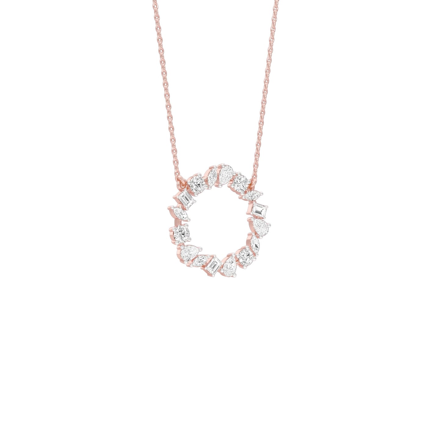 Fancy Wreath Diamond Pendant 18 KT / Rose Gold
