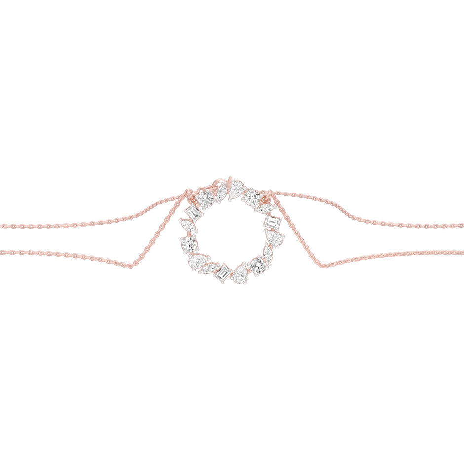 Fancy Wreath Diamond Pendant 18 KT / Rose Gold