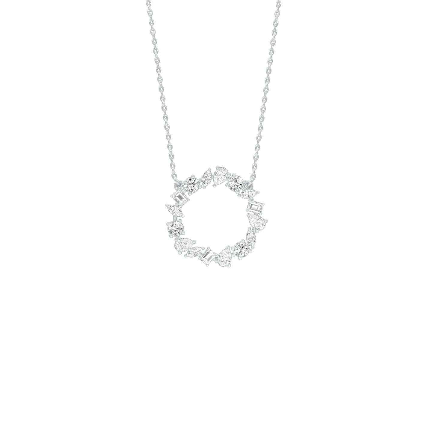 Fancy Wreath Diamond Pendant 18 KT / White Gold