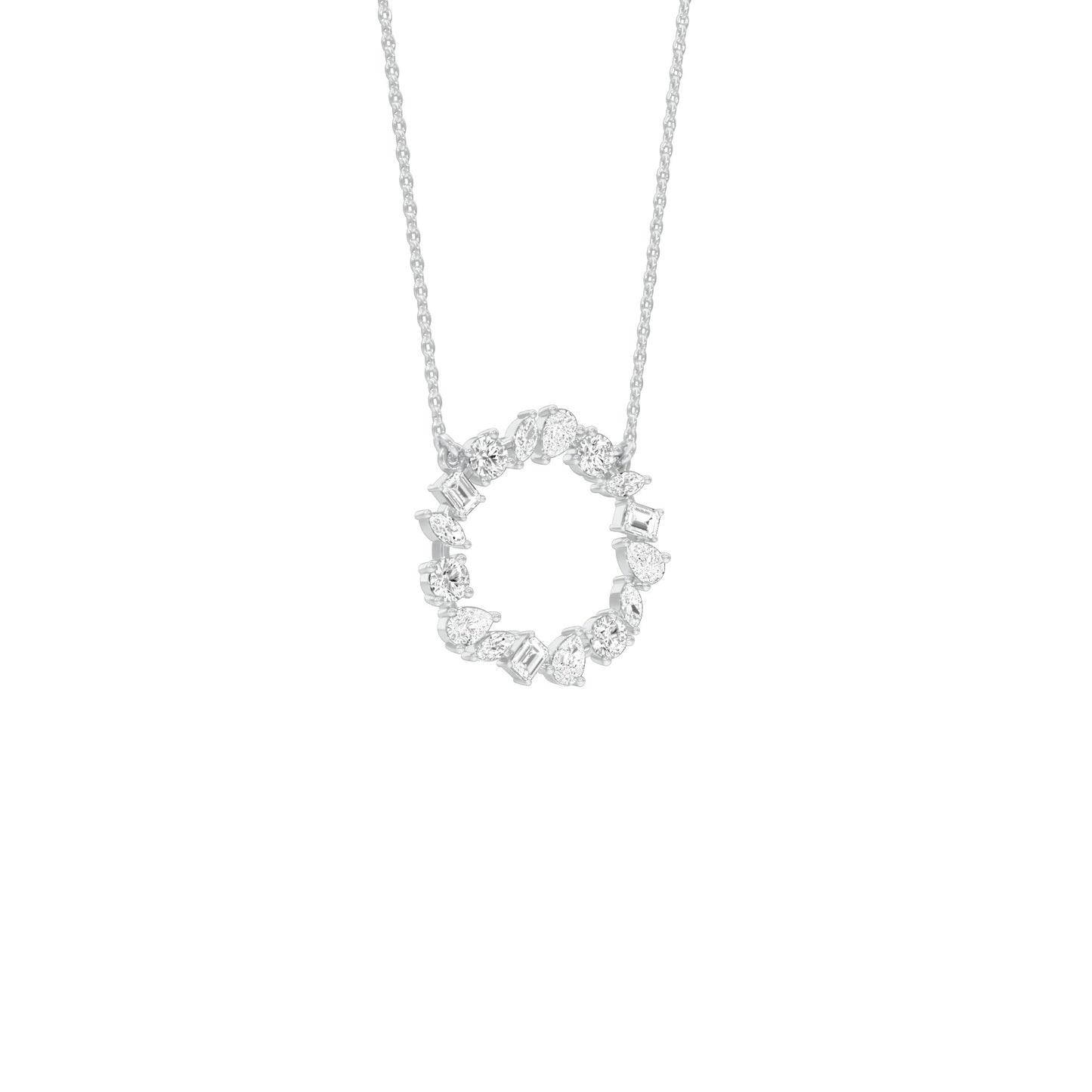 Fancy Wreath Diamond Pendant 18 KT / White Gold