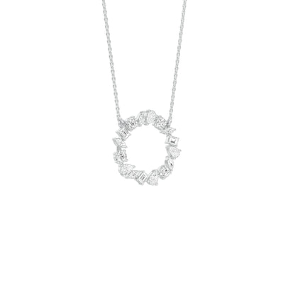 Fancy Wreath Diamond Pendant 18 KT / White Gold