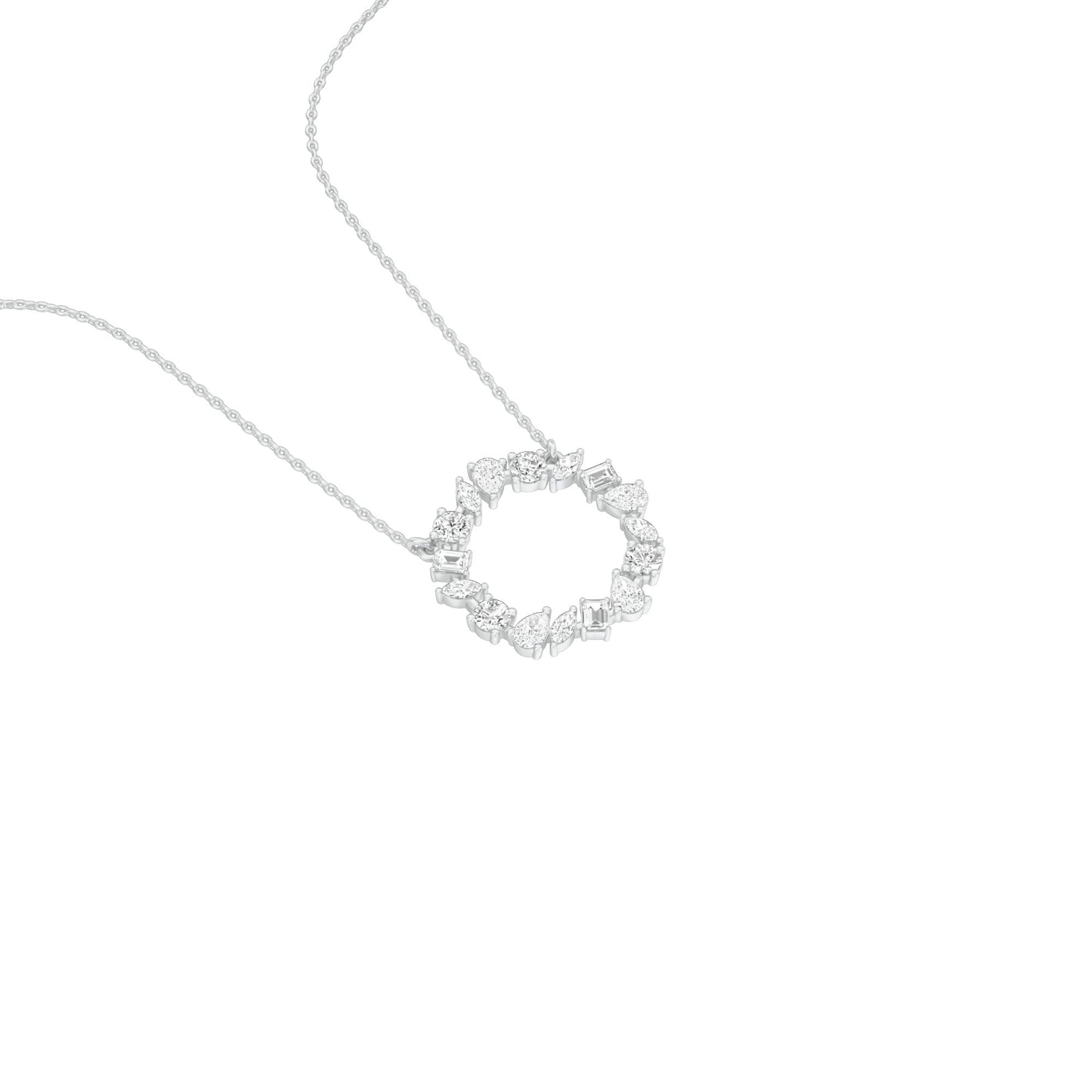 Fancy Wreath Diamond Pendant 18 KT / White Gold