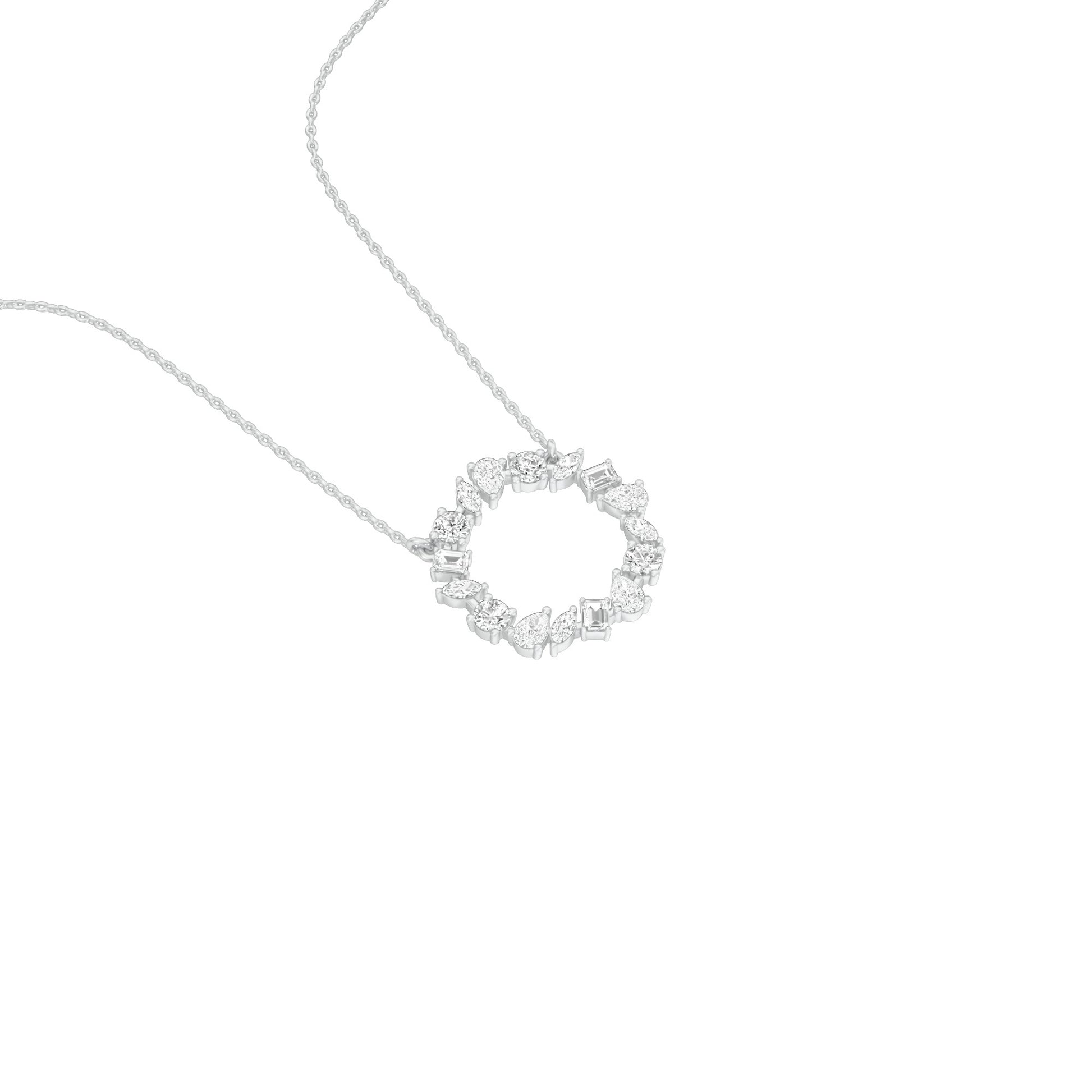 Fancy Wreath Diamond Pendant 18 KT / White Gold