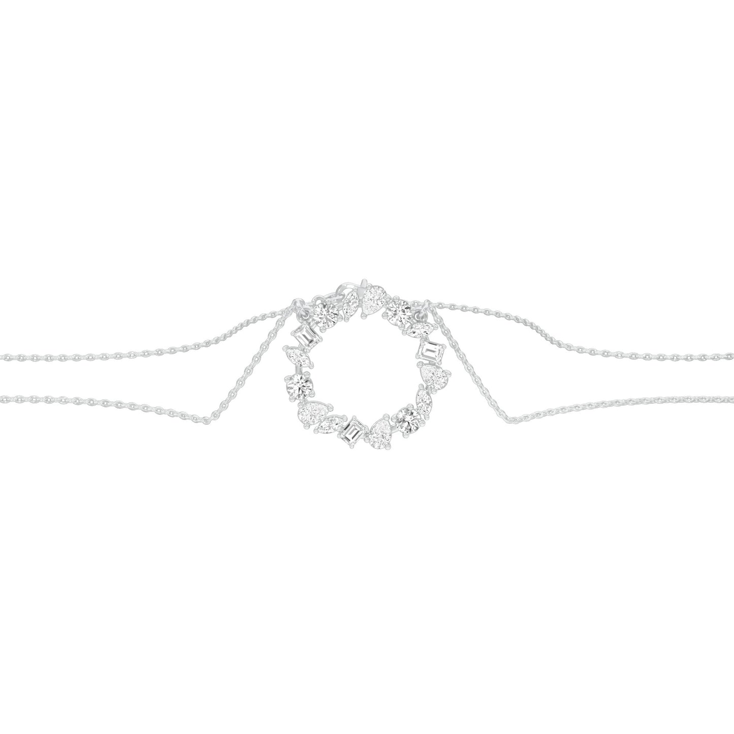 Fancy Wreath Diamond Pendant 18 KT / White Gold