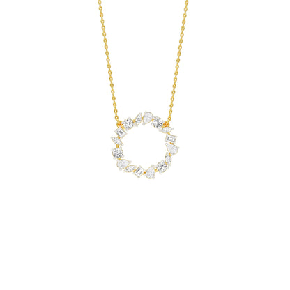 Fancy Wreath Diamond Pendant 18 KT / Yellow Gold