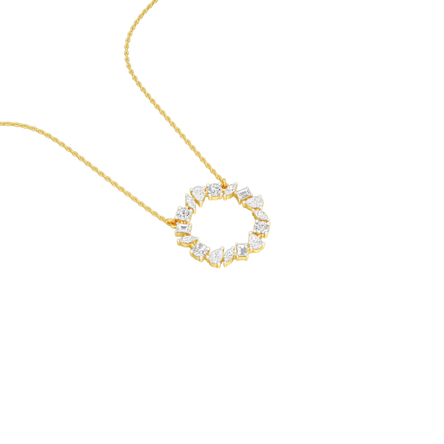 Fancy Wreath Diamond Pendant 18 KT / Yellow Gold