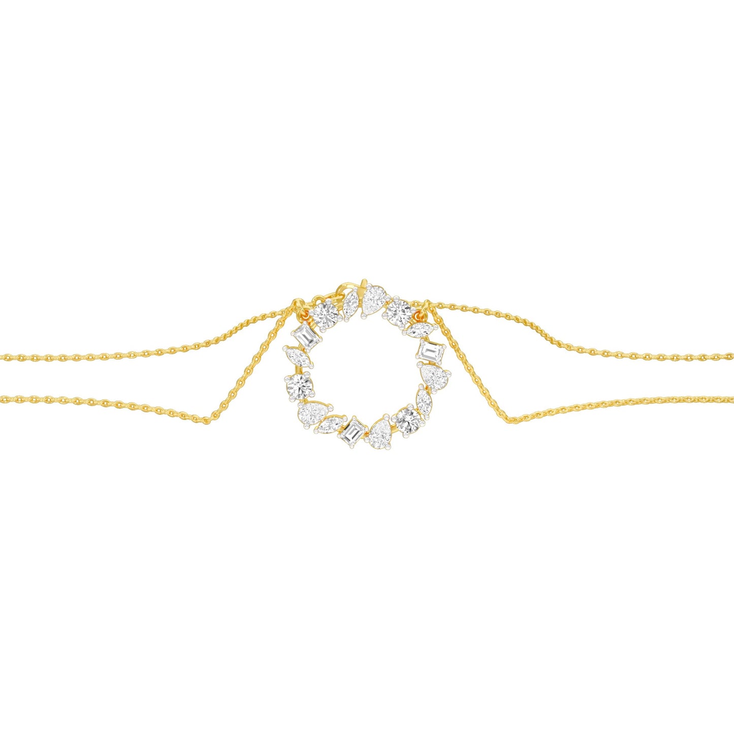 Fancy Wreath Diamond Pendant 18 KT / Yellow Gold