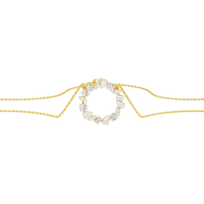Fancy Wreath Diamond Pendant 18 KT / Yellow Gold