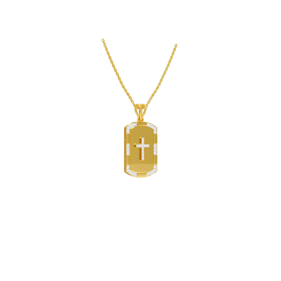 Aura Panel Diamond Pendant 18 KT / Yellow Gold