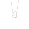 Dangling Heart Diamond Pendant 18 KT / Rose Gold