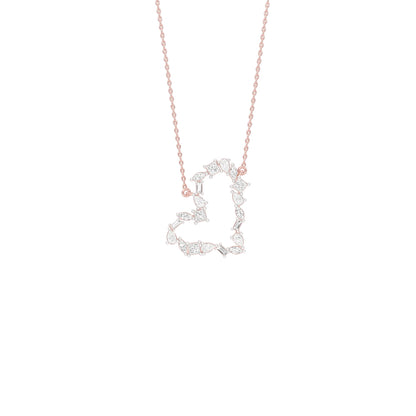 Dangling Heart Diamond Pendant 18 KT / Rose Gold