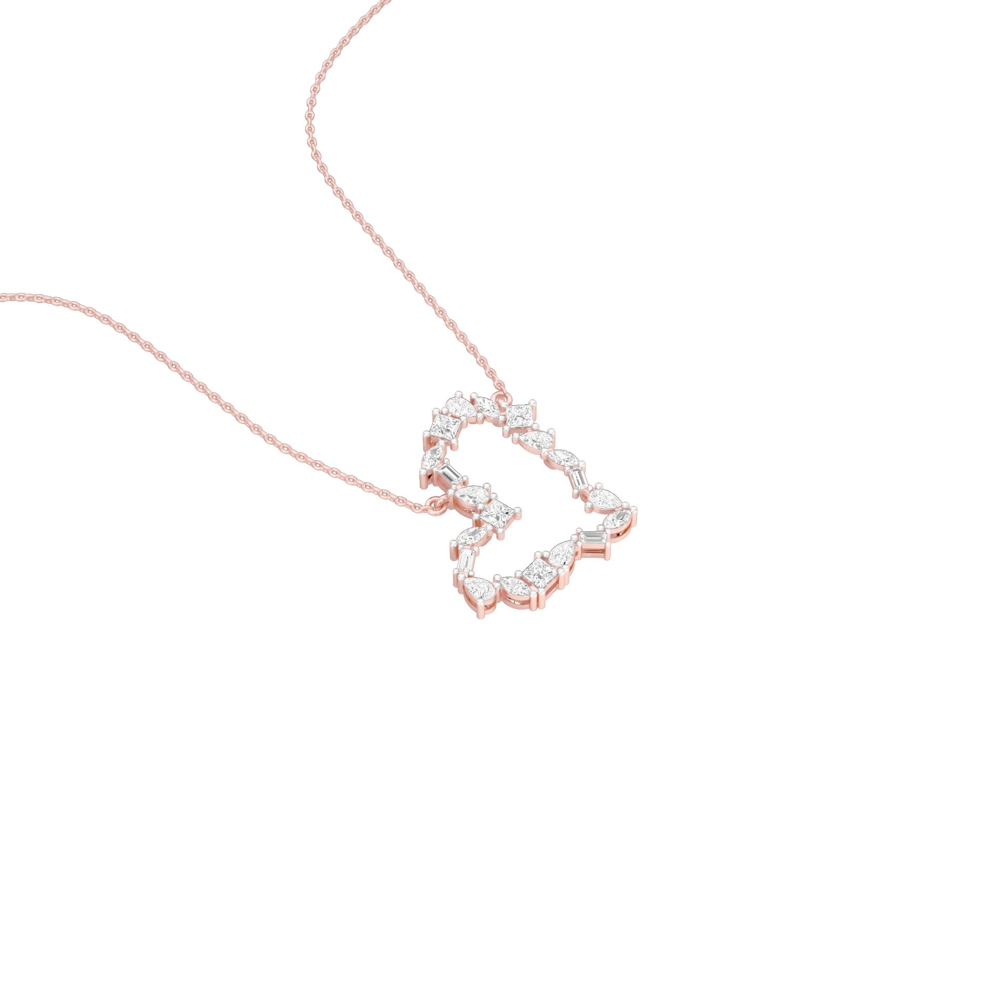 Dangling Heart Diamond Pendant 18 KT / Rose Gold