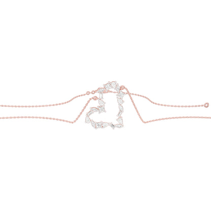 Dangling Heart Diamond Pendant 18 KT / Rose Gold