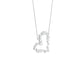 Dangling Heart Diamond Pendant 18 KT / White Gold