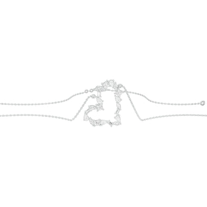 Dangling Heart Diamond Pendant 18 KT / White Gold