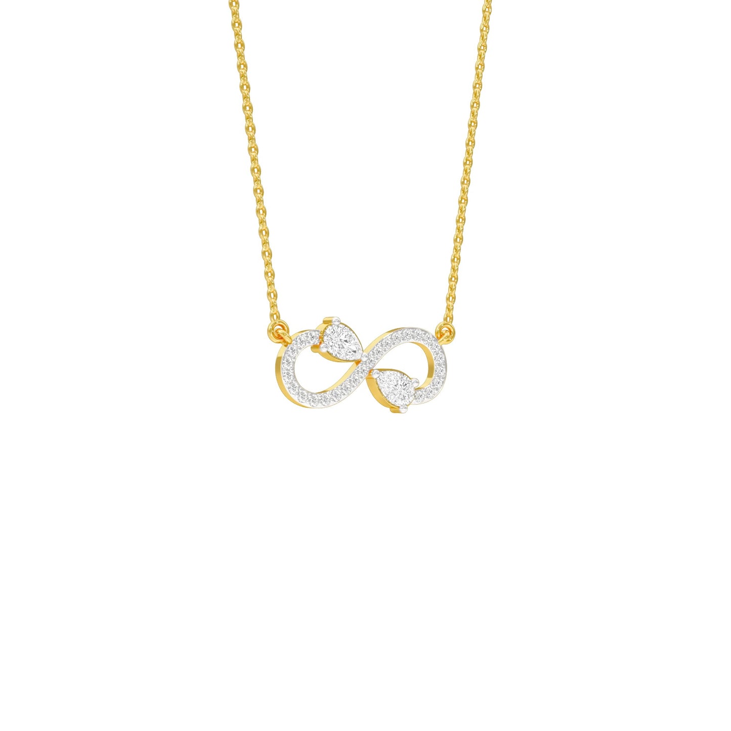 Infinity Spark Diamond Pendant 18 KT / Yellow Gold
