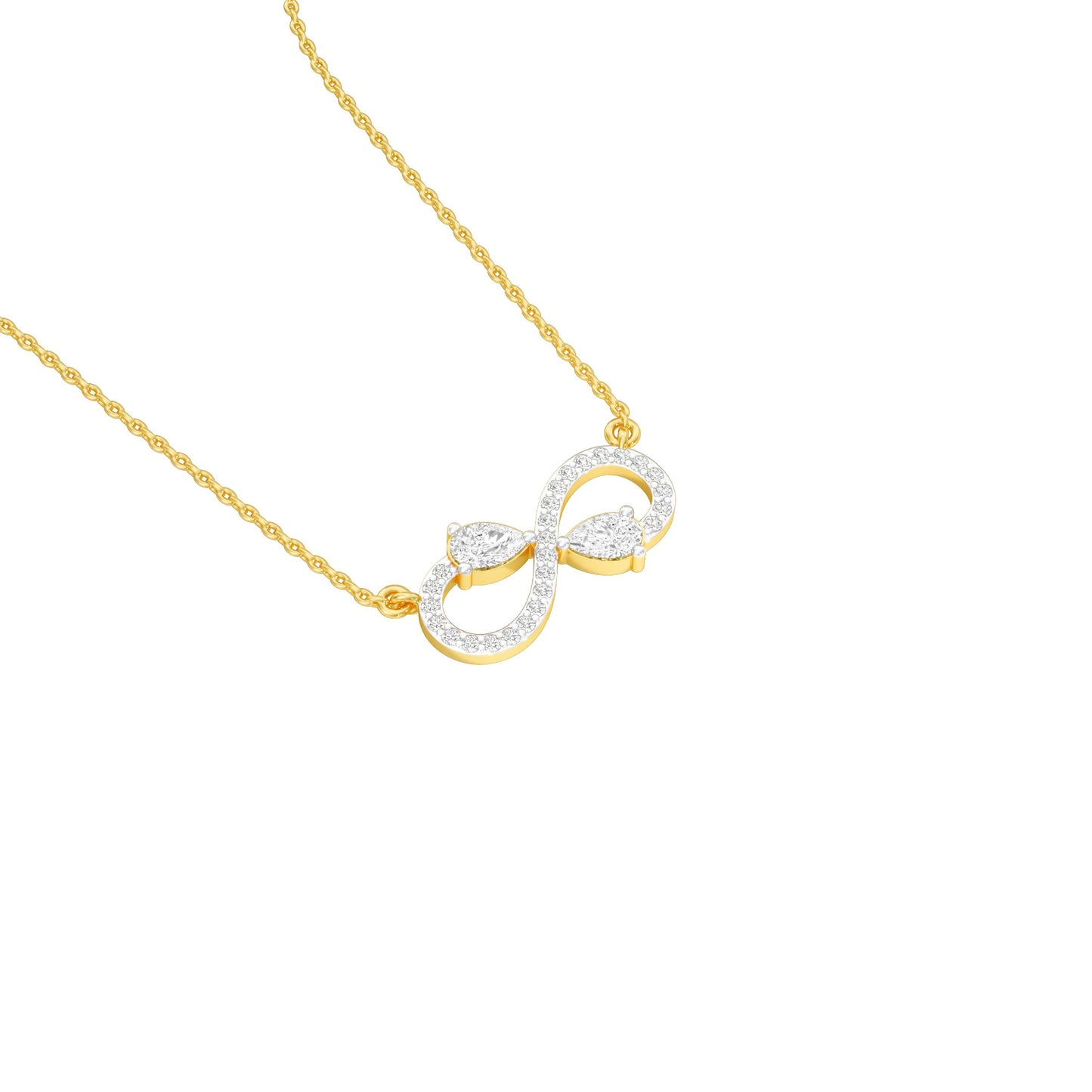 Infinity Spark Diamond Pendant 18 KT / Yellow Gold
