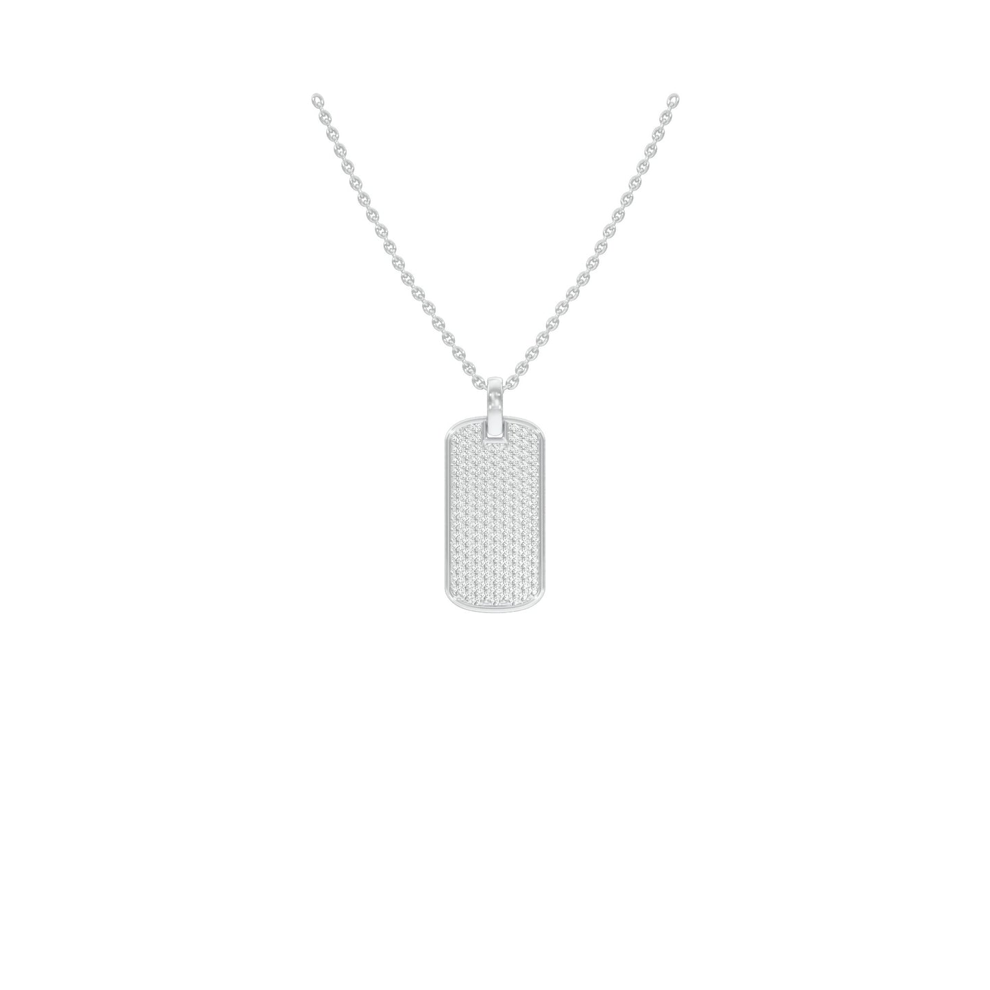 Power Brick Diamond Pendant 18 KT / White Gold