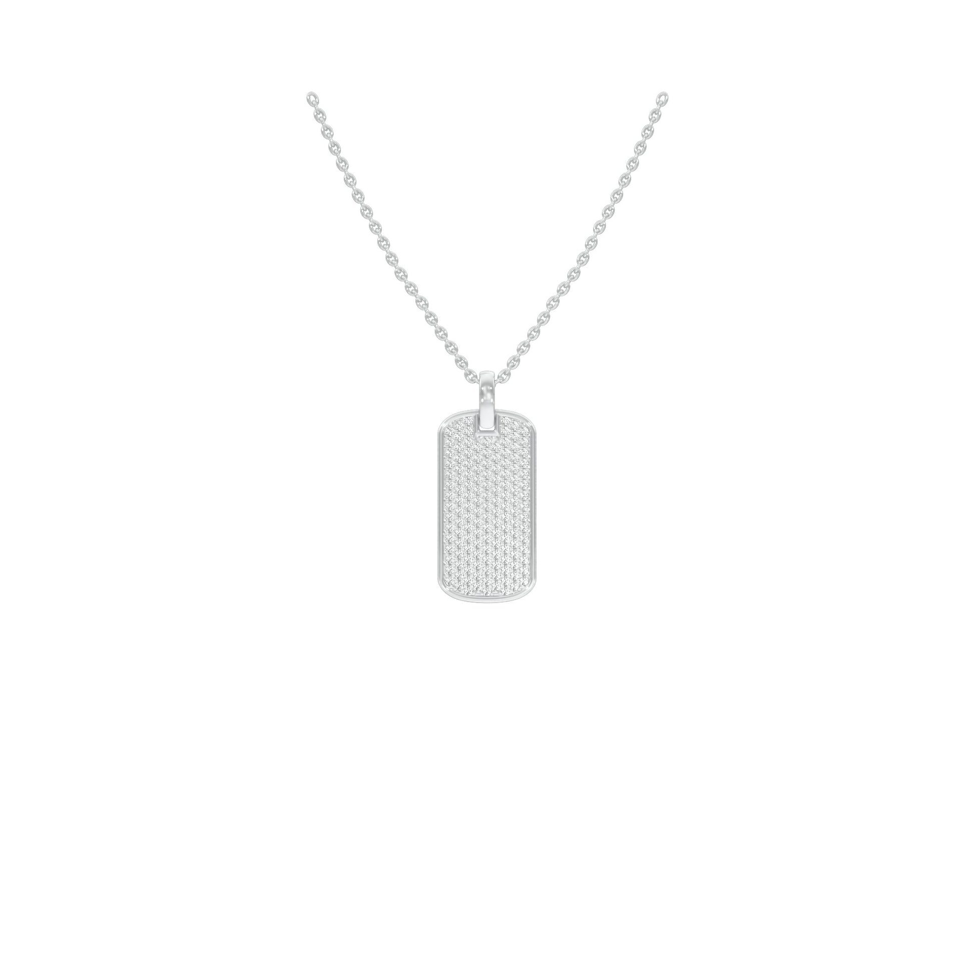 Power Brick Diamond Pendant 18 KT / White Gold