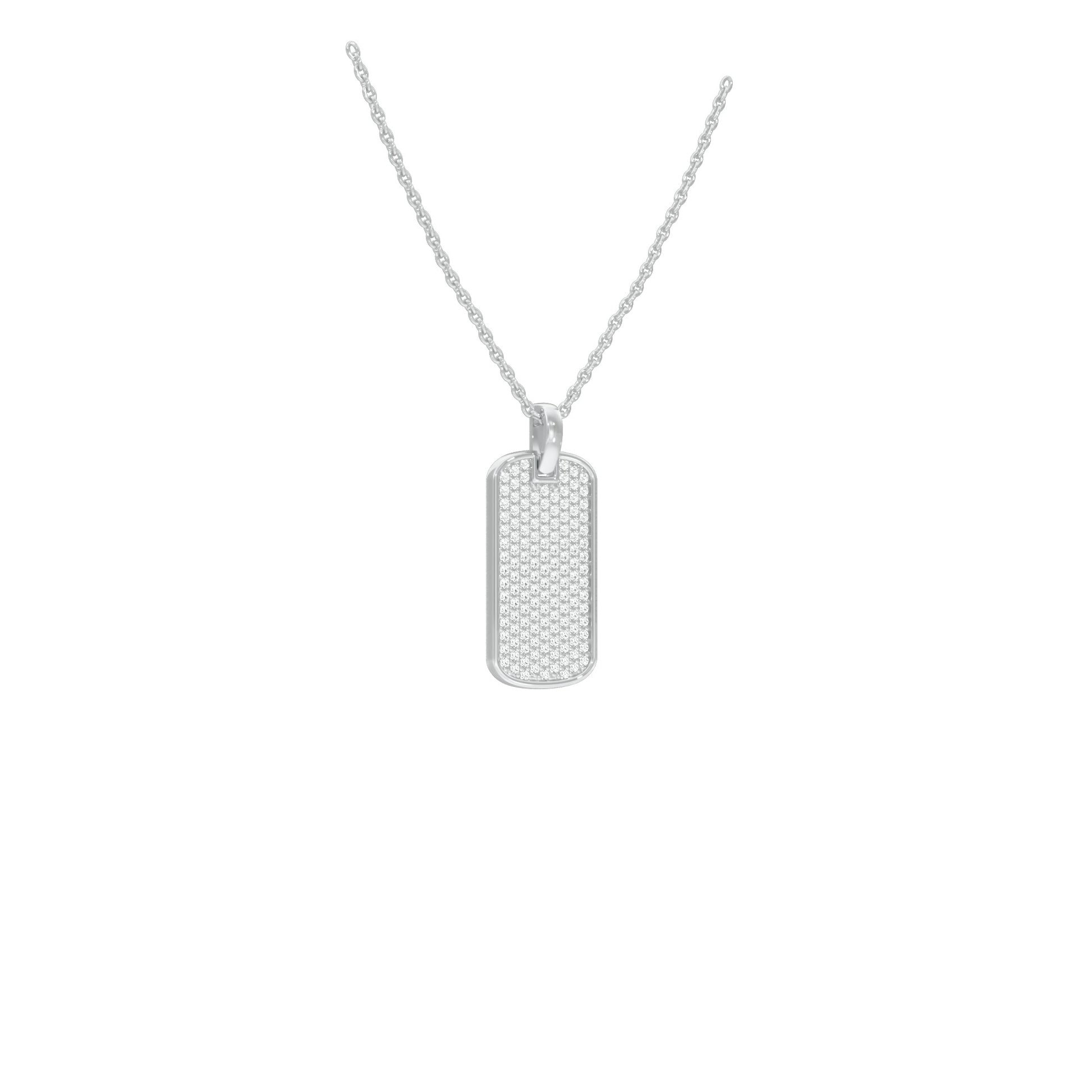 Power Brick Diamond Pendant 18 KT / White Gold
