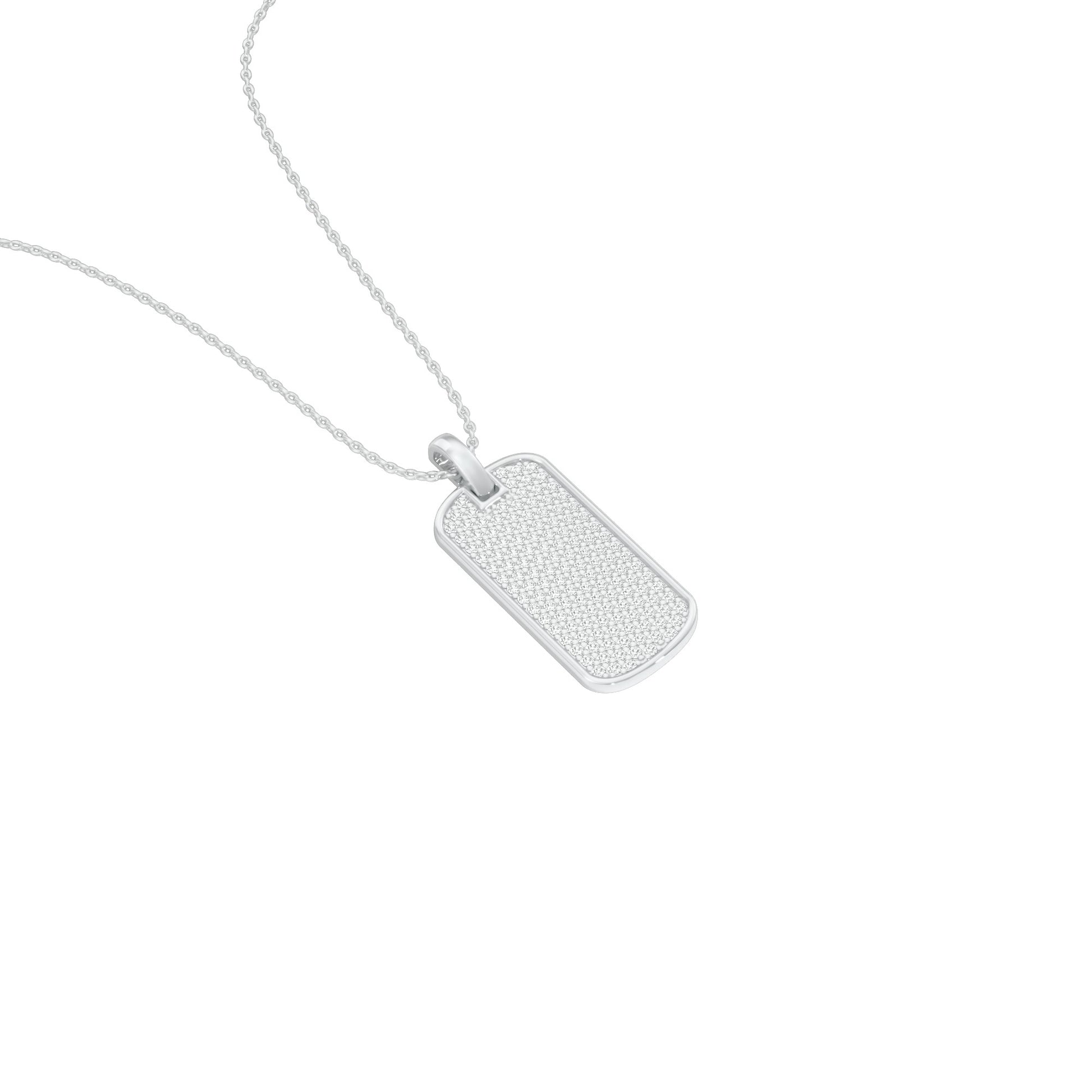 Power Brick Diamond Pendant 18 KT / White Gold