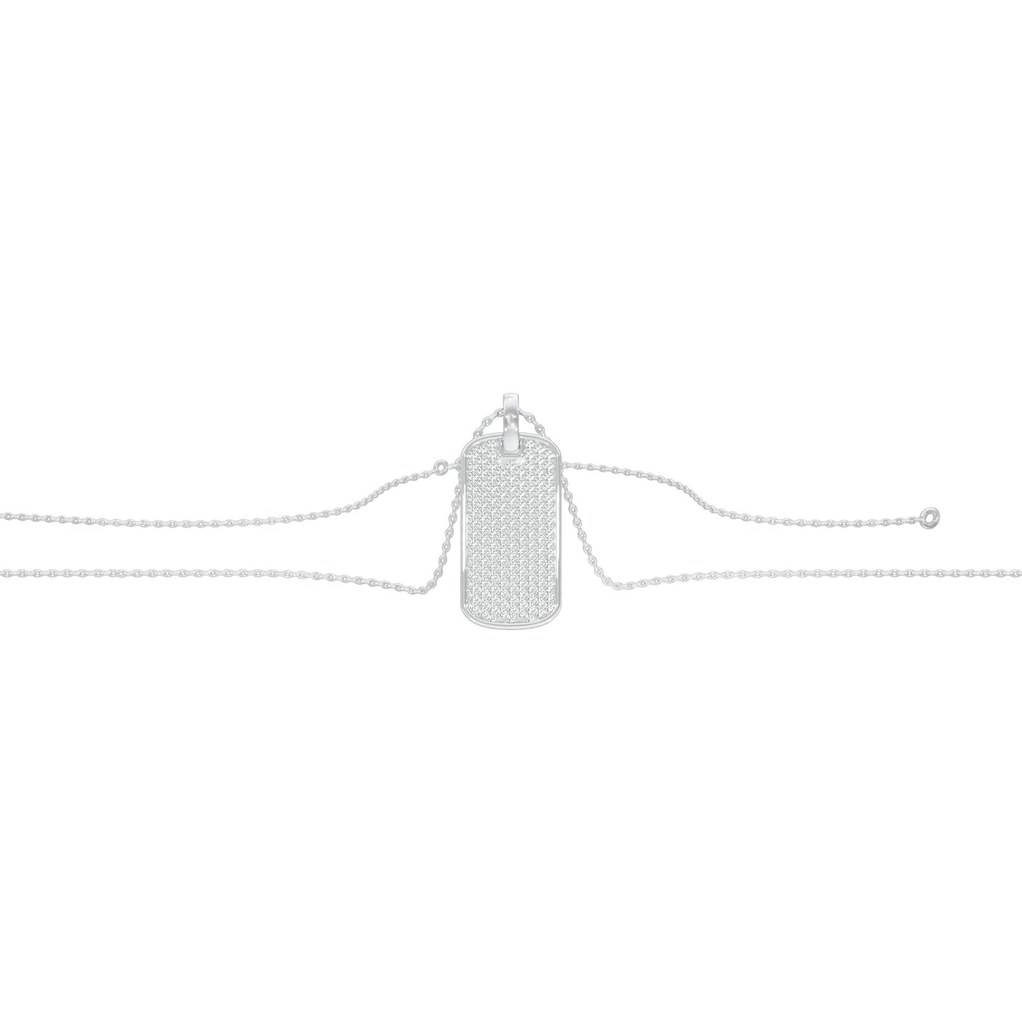 Power Brick Diamond Pendant 18 KT / White Gold