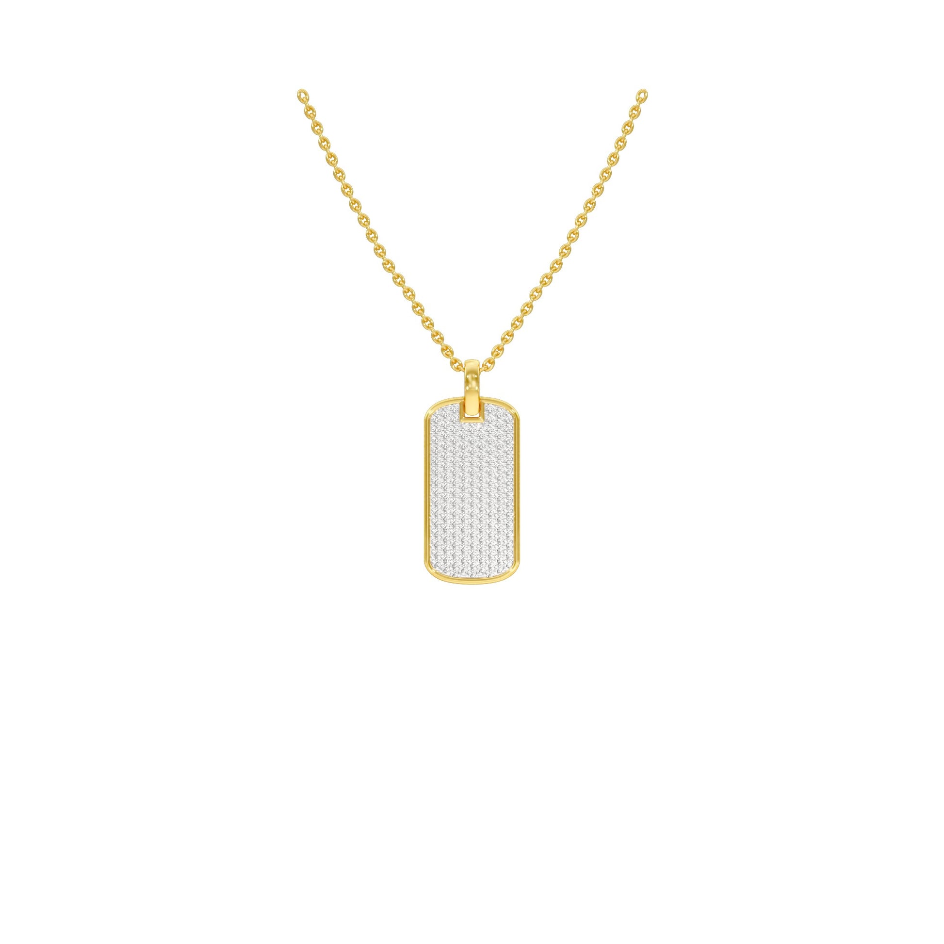 Power Brick Diamond Pendant 18 KT / Yellow Gold