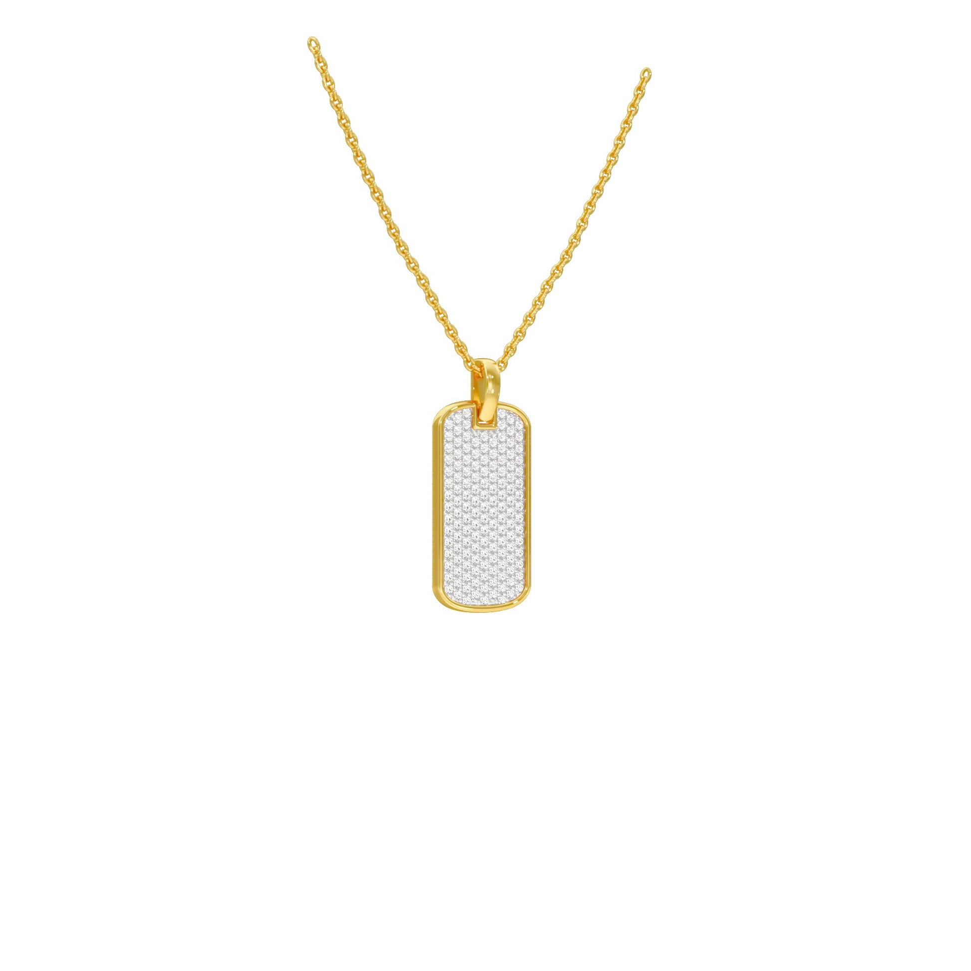 Power Brick Diamond Pendant 18 KT / Yellow Gold