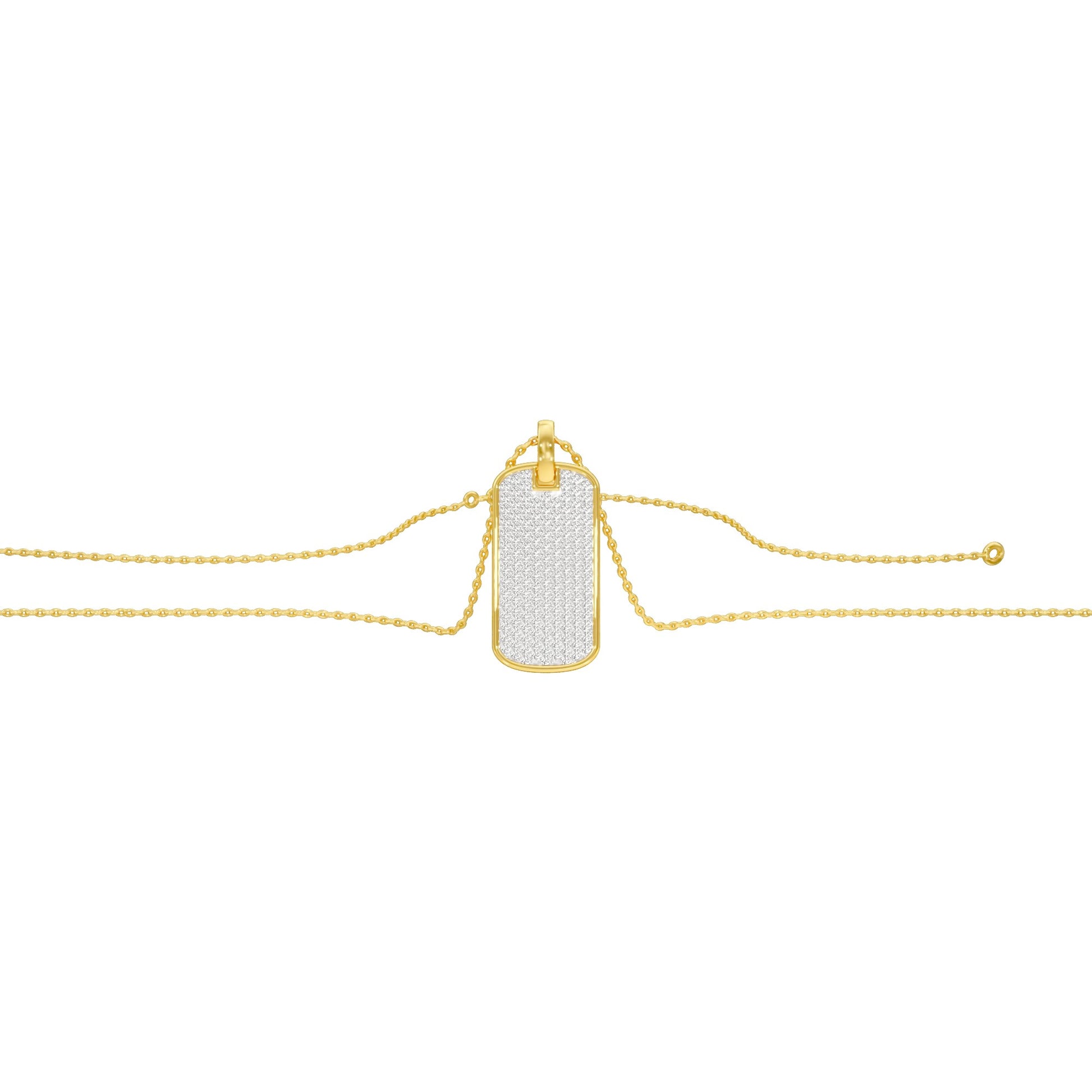 Power Brick Diamond Pendant 18 KT / Yellow Gold