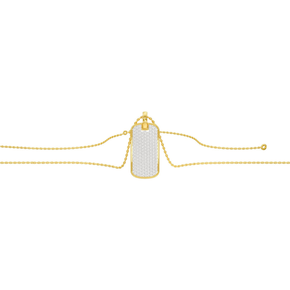 Power Brick Diamond Pendant 18 KT / Yellow Gold