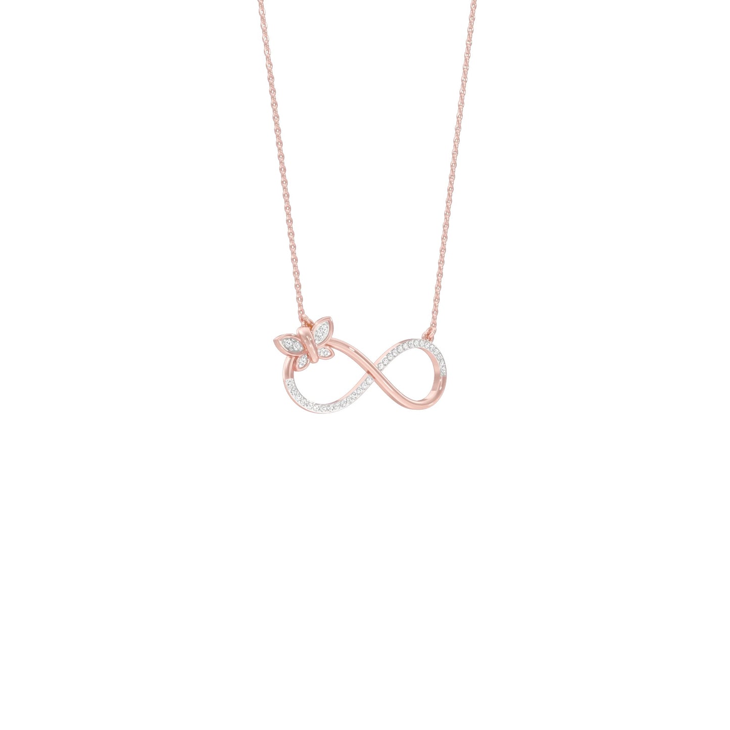 Butterfly Infinity Diamond Pendant 18 KT / Rose Gold