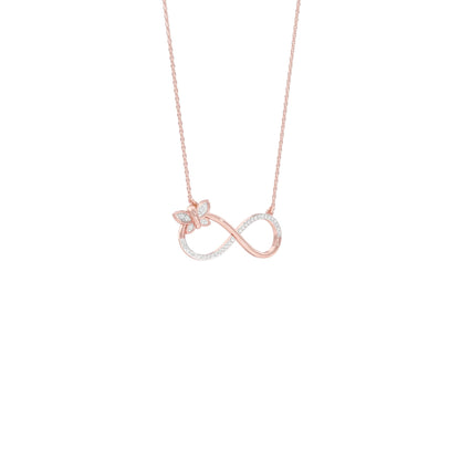 Butterfly Infinity Diamond Pendant 18 KT / Rose Gold
