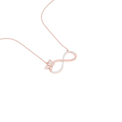Butterfly Infinity Diamond Pendant 18 KT / Rose Gold
